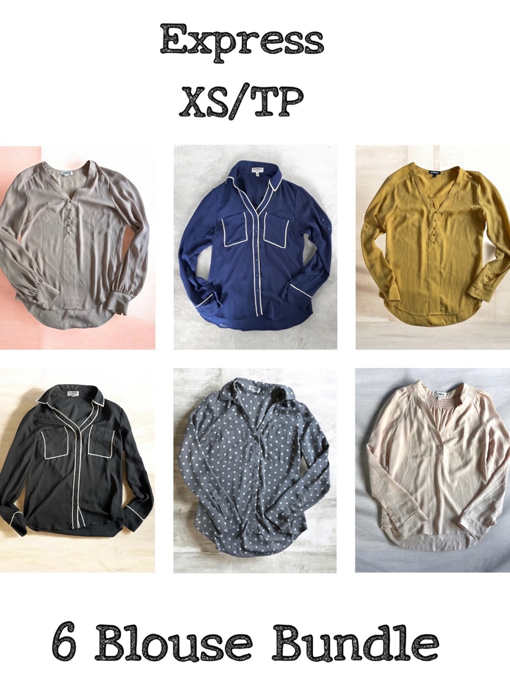 Express Portofino & Blouse Bundle 6x XS Professional Career Capsule Wardrobe